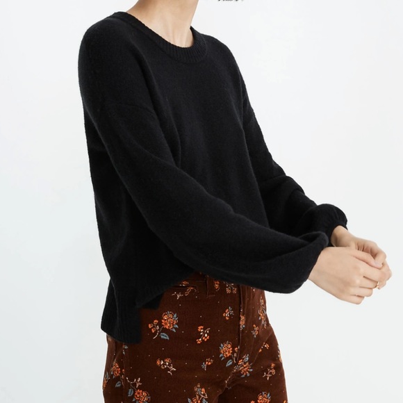Madewell Payton Wool Alpaca Balloon Sleeves Black Sweater Size XS - Picture 2 of 10